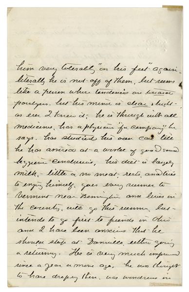 Clara Barton Autograph Letter Signed to Dr. Harriet N. Austin, a Pioneer in Women's Health -- ''...he is...declared to be, 'incurable', all of which I do not take at its full value...''
